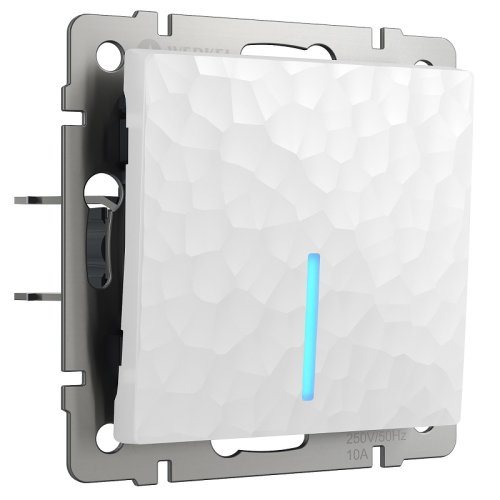 Выключатель с подсветкой без рамки Werkel Hammer 1-кл. белый картинка